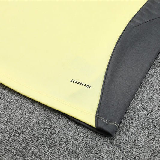 25/26 Real Madrid Training Yellow/Grey Kids Size Tracksuit - Premium Quality Jersey at FootballPrestige.com