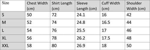 Size Chart for Football Kits - Football Prestige - Premium Quality for Football Fans