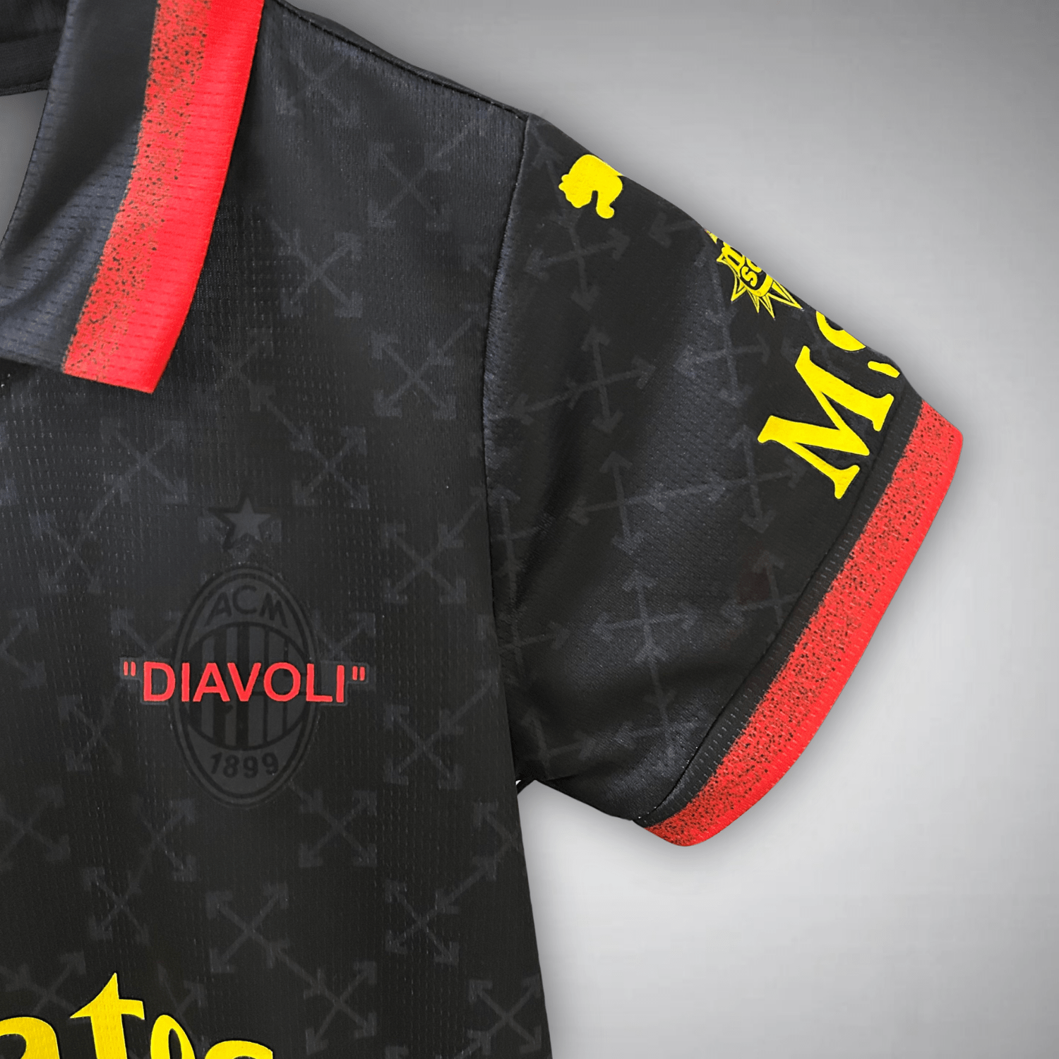 AC Milan x Off - White "Diavoli" Premium Kids Size Kit - Premium Quality Jersey at FootballPrestige.com