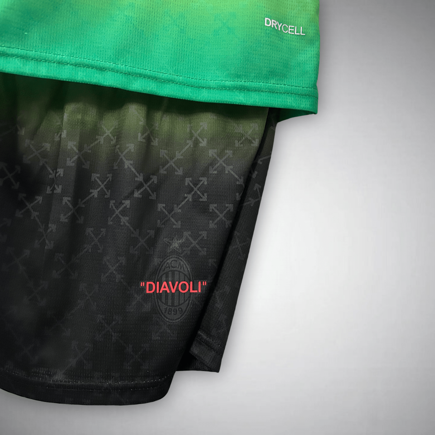 AC Milan x Off - White "Diavoli" Premium Kids Size Kit - Premium Quality Jersey at FootballPrestige.com