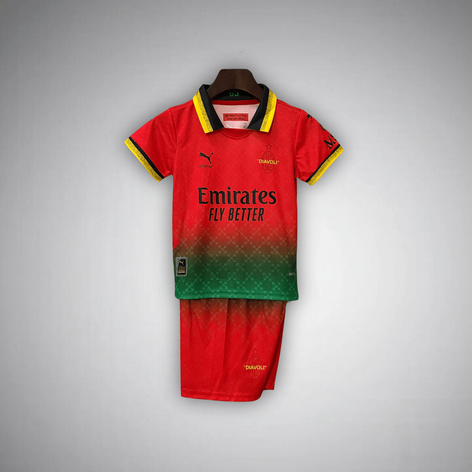 AC Milan x Off - White Premium Kids Size Kit - Premium Quality Jersey at FootballPrestige.com