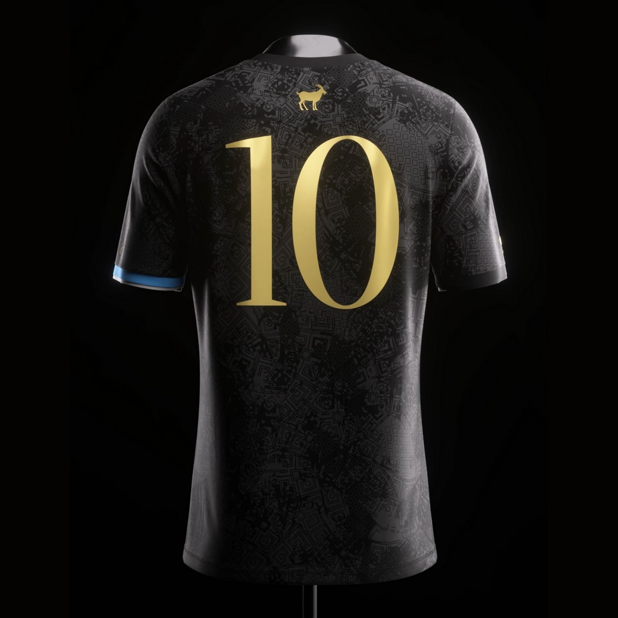 Argentina "La Pulga" Premium Black Kit - Premium Quality Jersey at FootballPrestige.com