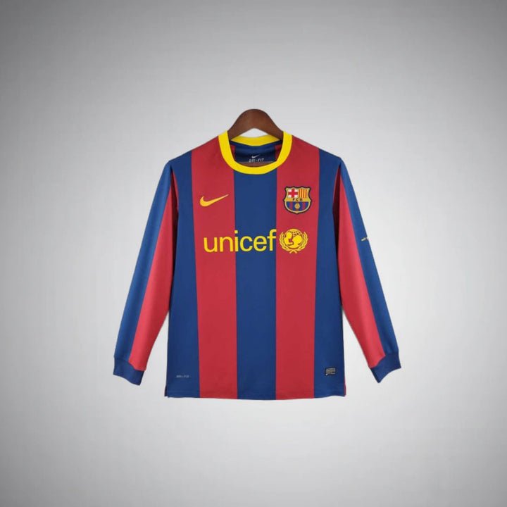 Barcelona 2010 - 2011 Long Sleeve Home Kit - Premium Quality Jersey at FootballPrestige.com