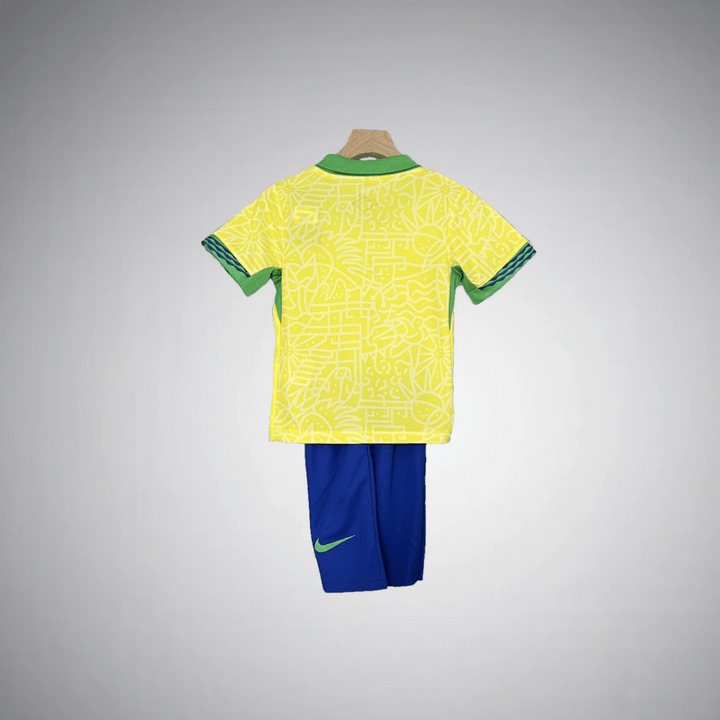 Brazil 2024 Home Kids Size Kit - Premium Quality Jersey at FootballPrestige.com
