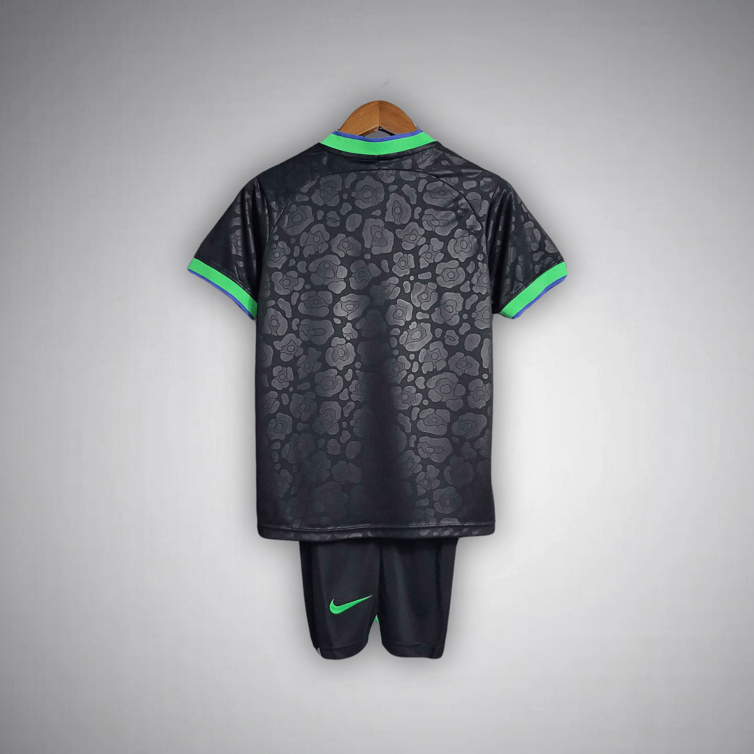 Brazil "Black Leopard" Premium Kids Size Kit - Premium Quality Jersey at FootballPrestige.com