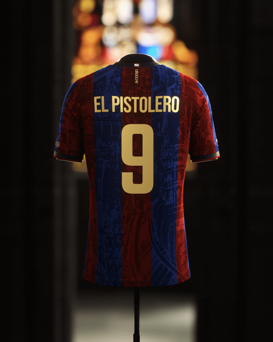 FC Barcelona "El Pistolero" Premium Kit - Premium Quality Jersey at FootballPrestige.com