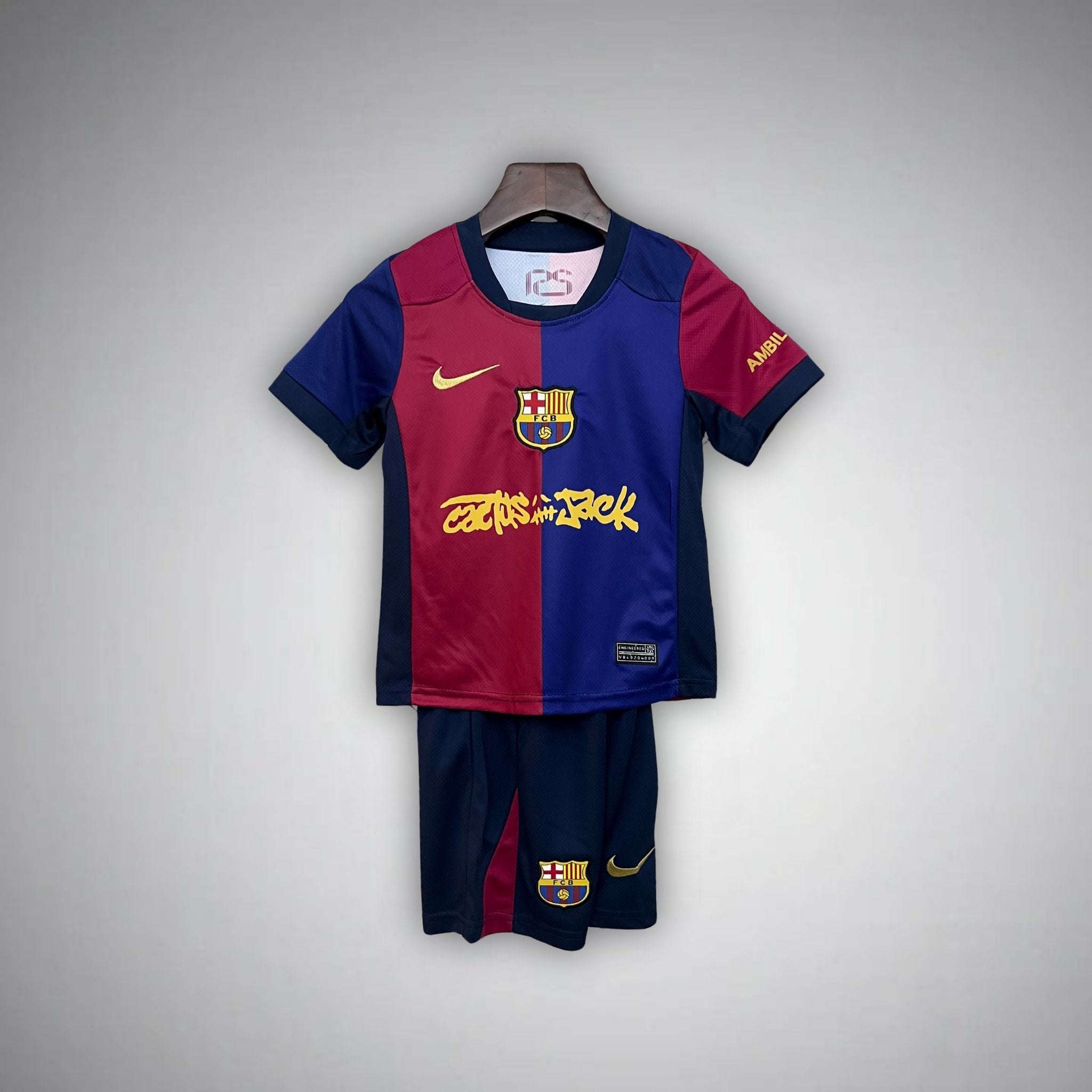 FC Barcelona x Cactus Jack Home Kids Size Kit - Premium Quality Jersey at FootballPrestige.com