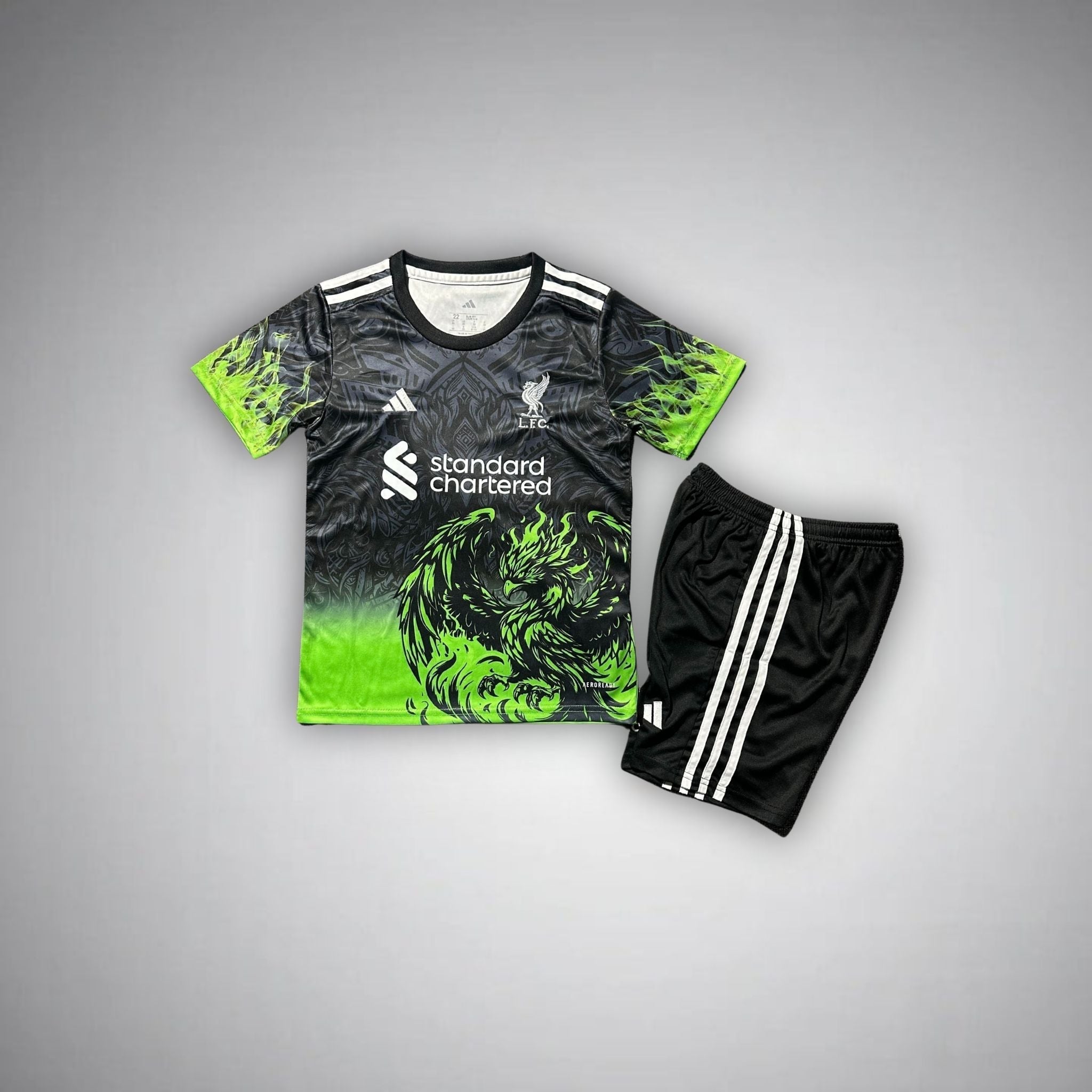 Liverpool "Lime Phoenix" Premium Kids Size Kit - Premium Quality Jersey at FootballPrestige.com