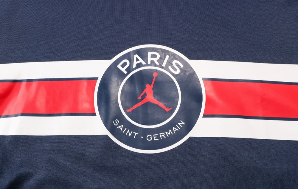 PSG Dark Blue and Red x White Premium Tracksuit - Premium Quality Jersey at FootballPrestige.com