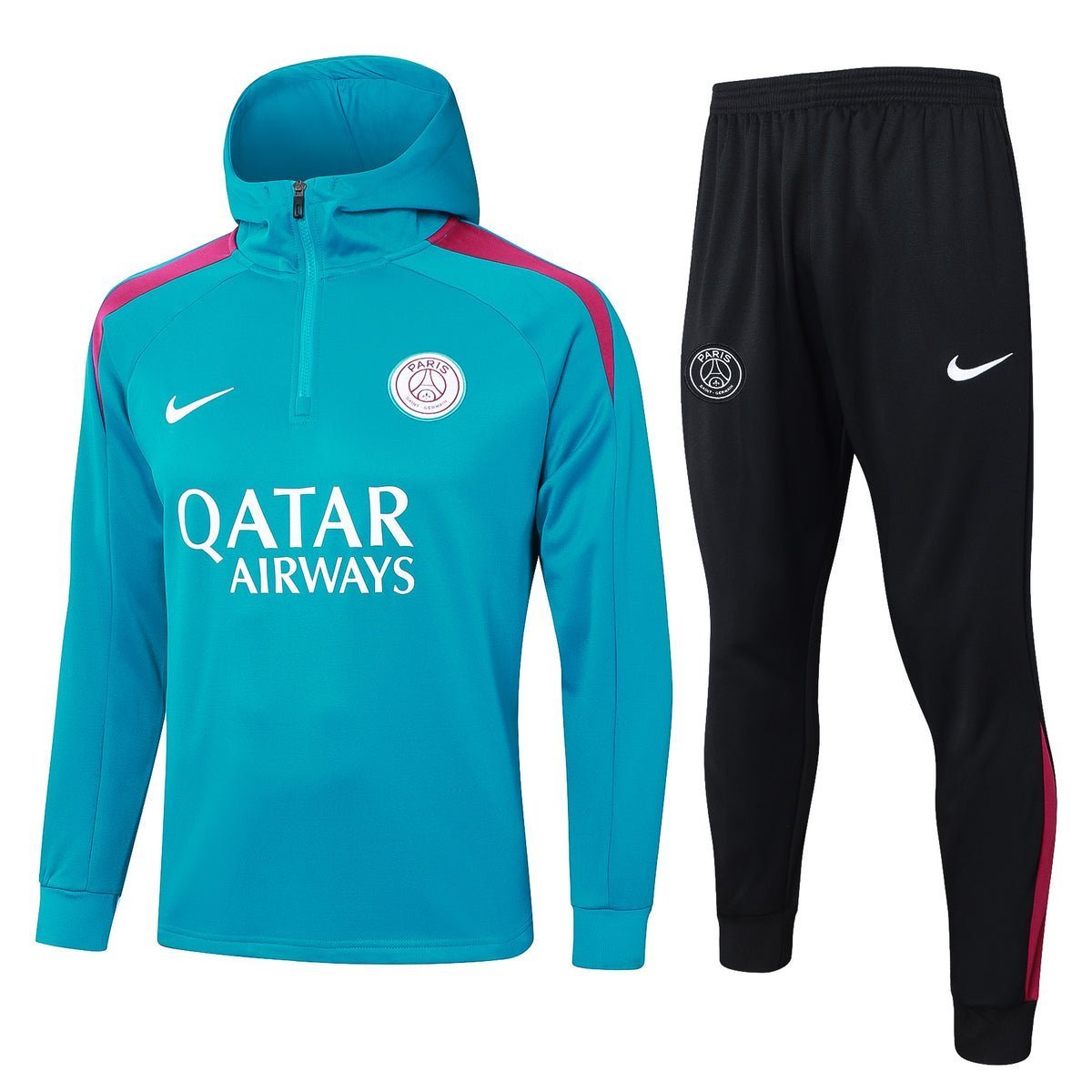 PSG Turqoise and Black Premium Tracksuit - Premium Quality Jersey at FootballPrestige.com