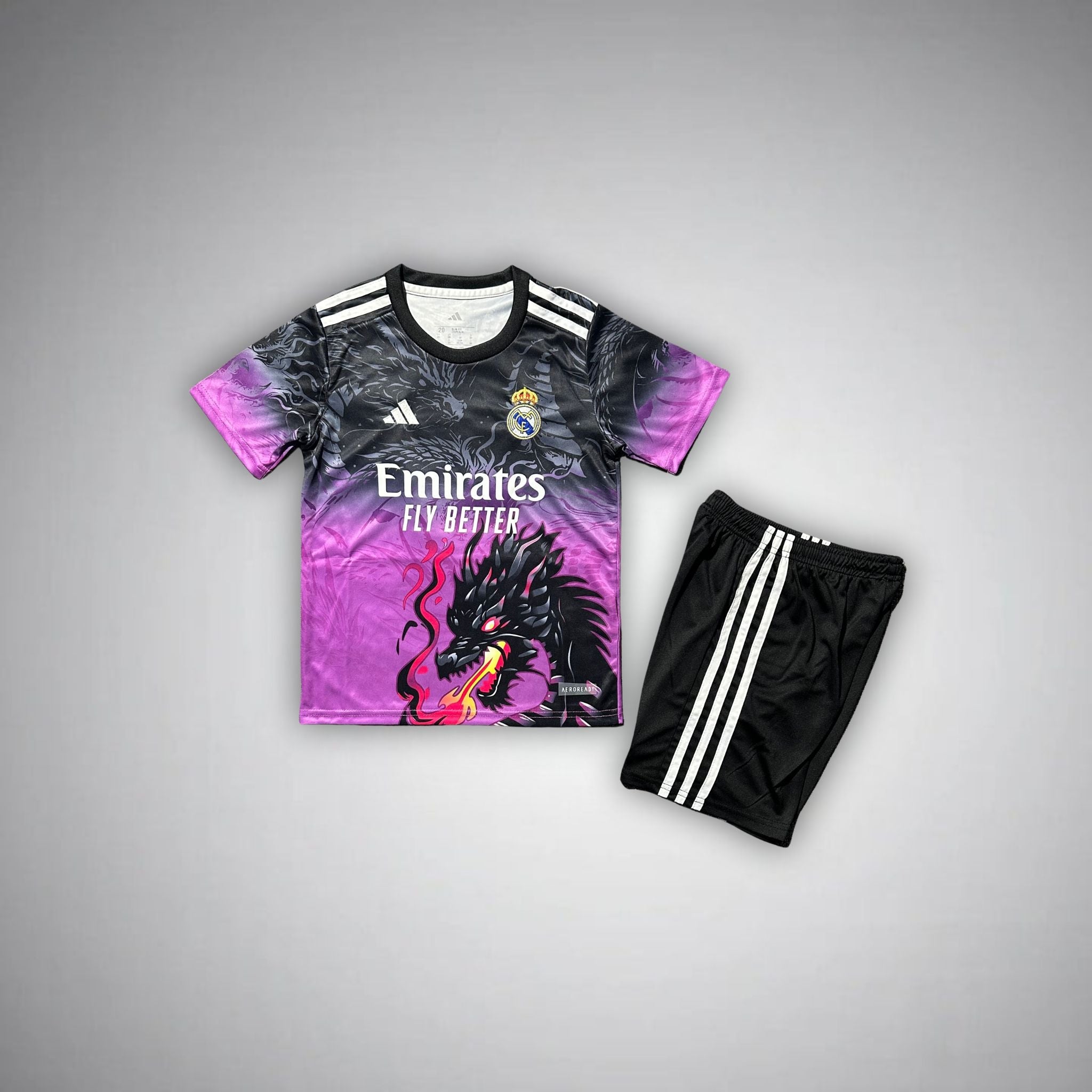 Real Madrid "Amethyst Flame" Premium Kids Size Kit - Premium Quality Jersey at FootballPrestige.com