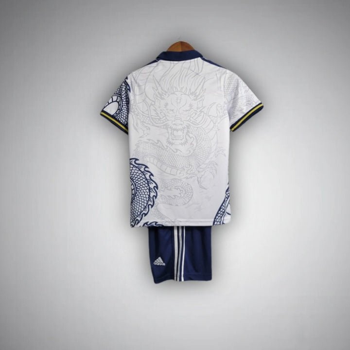 Real Madrid Dragon Blanco Premium Kids Size Kit - Premium Quality Jersey at FootballPrestige.com