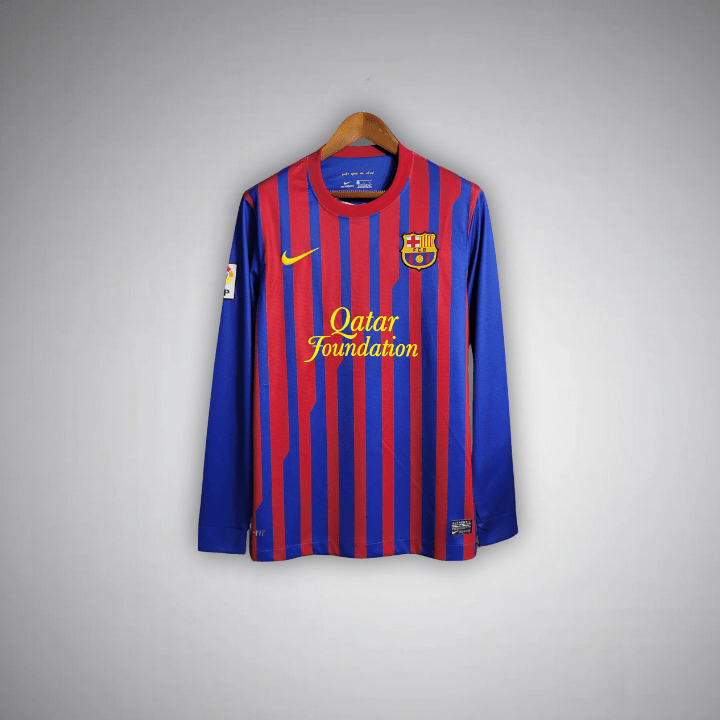 11/12 FC Barcelona Long Sleeve Home Kit - Premium Quality Jersey at FootballPrestige.com