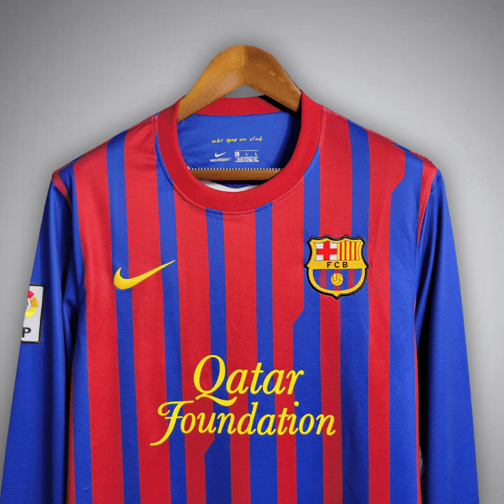 11/12 FC Barcelona Long Sleeve Home Kit - Premium Quality Jersey at FootballPrestige.com