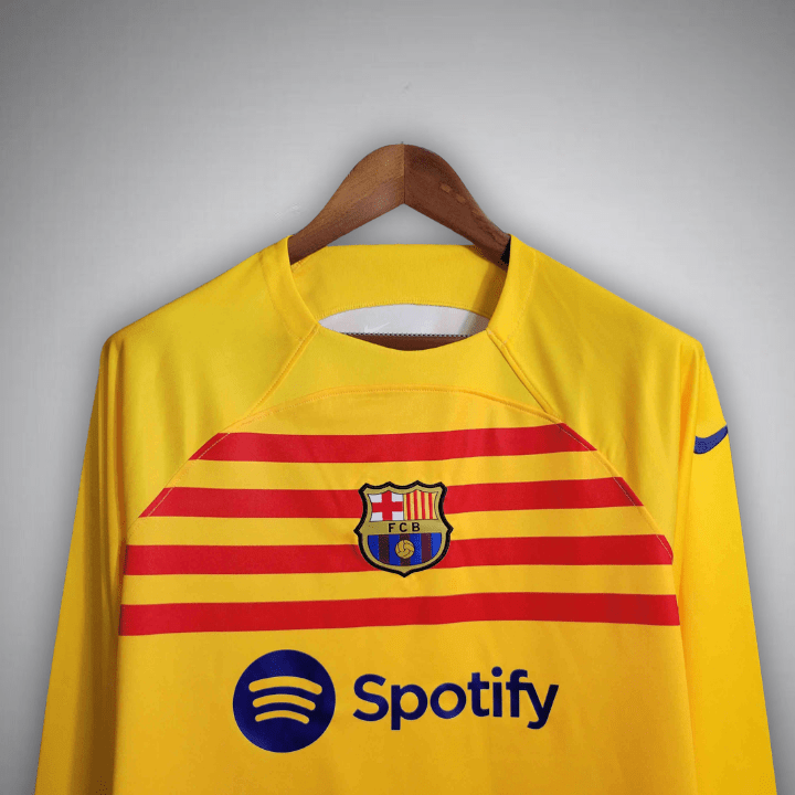 23/24 FC Barcelona Long Sleeve Away Kit - Premium Quality Jersey at FootballPrestige.com