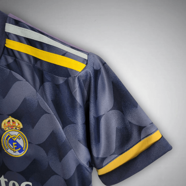 23/24 Real Madrid Away Premium Kids Size Kit - Premium Quality Jersey at FootballPrestige.com