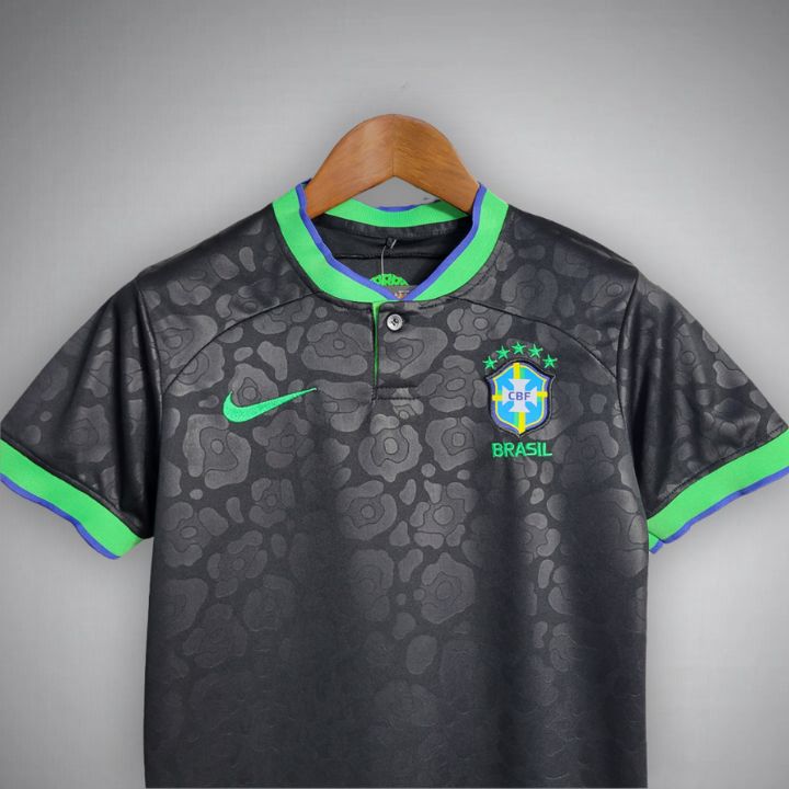 24/25 Brazil "Black Leopard" Premium Kit - Premium Quality Jersey at FootballPrestige.com