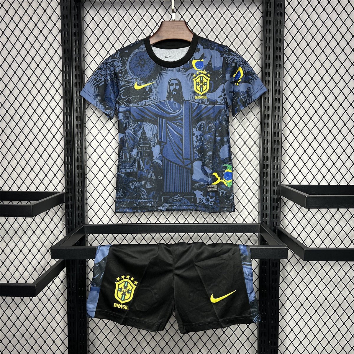 24/25 Brazil "Jesus" Premium Blue Kids Size Kit - Premium Quality Jersey at FootballPrestige.com