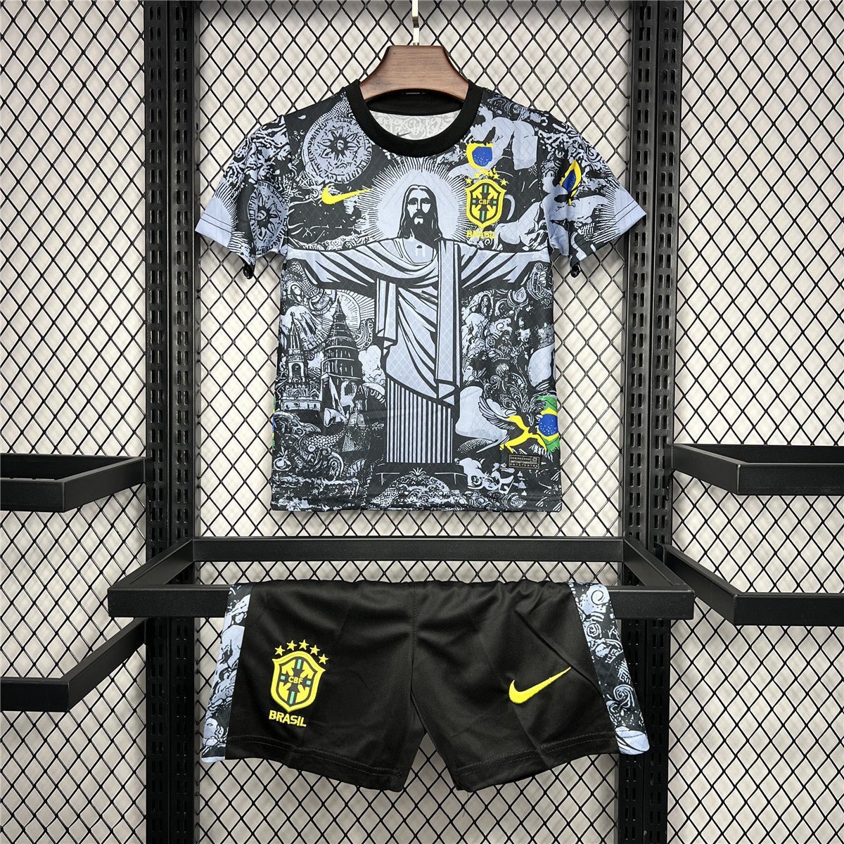 24/25 Brazil "Jesus" Premium Kids Size Kit - Premium Quality Jersey at FootballPrestige.com