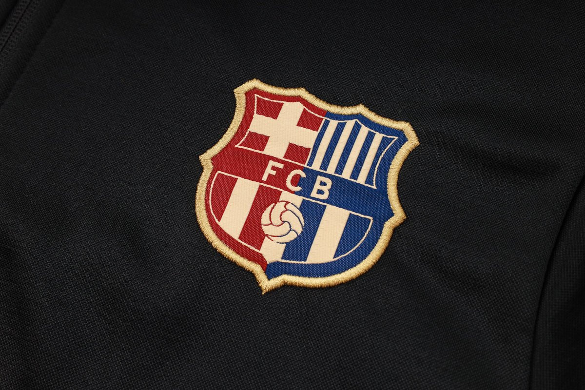 24/25 FC Barcelona Black Premium Tracksuit - Premium Quality Jersey at FootballPrestige.com