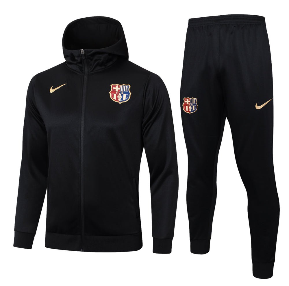 24/25 FC Barcelona Black Premium Tracksuit - Premium Quality Jersey at FootballPrestige.com