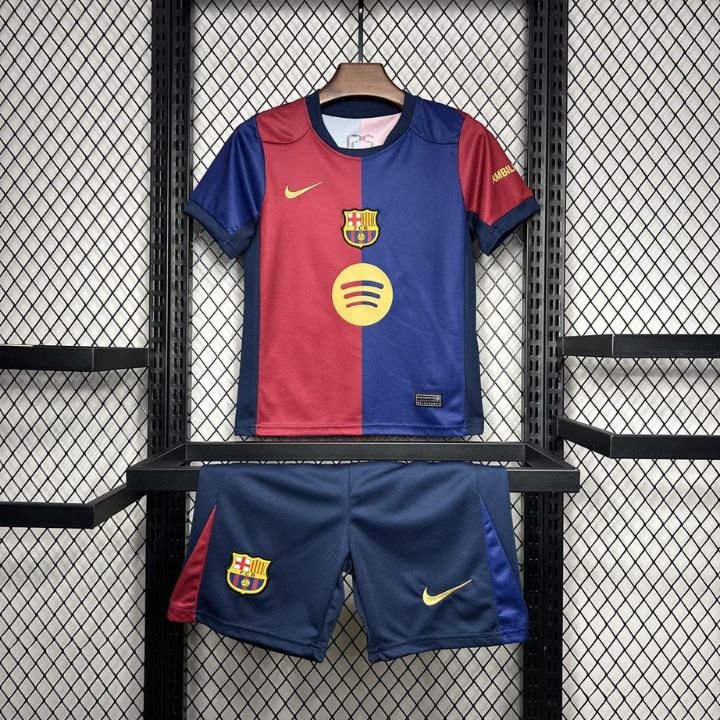 24/25 FC Barcelona Home Kids Size Kit - Premium Quality Jersey at FootballPrestige.com