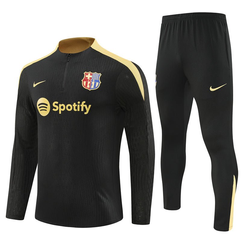 24/25 FC Barcelona Training Kids Size Gold Tracksuit - Premium Quality Jersey at FootballPrestige.com