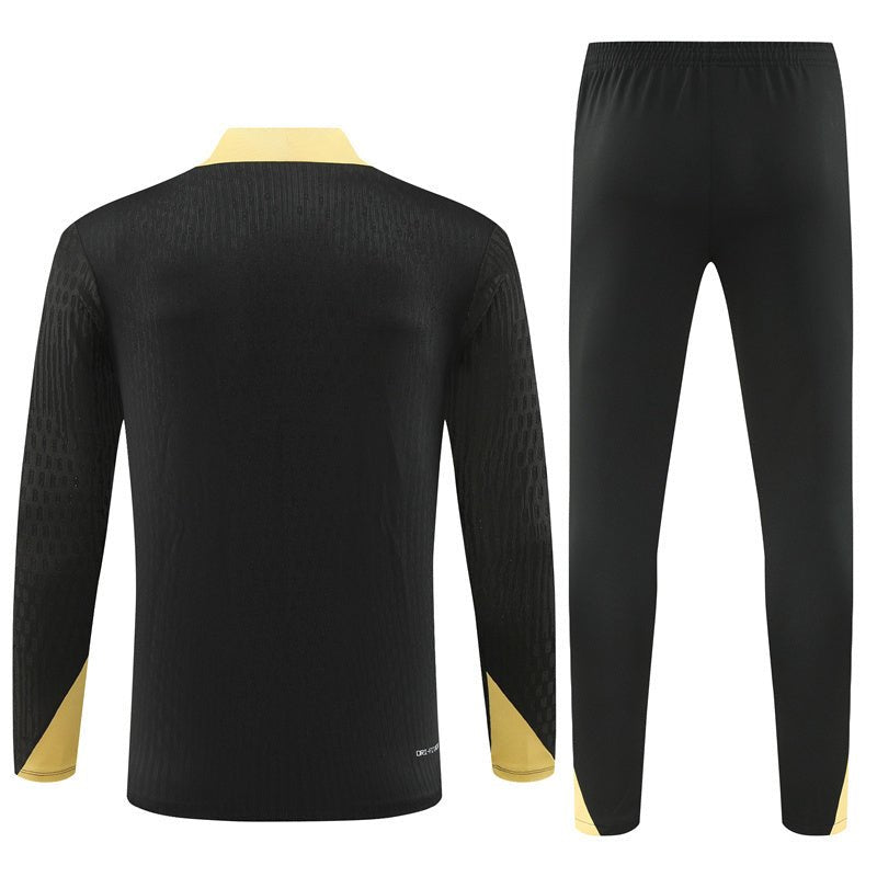 24/25 FC Barcelona Training Kids Size Gold Tracksuit - Premium Quality Jersey at FootballPrestige.com