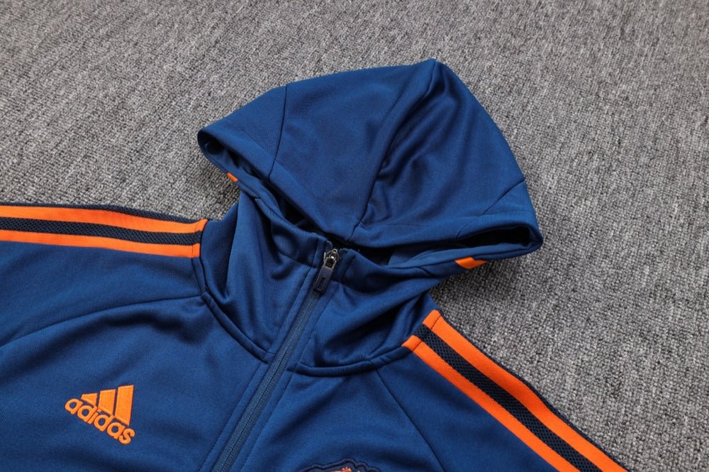 24/25 Manchester United Dark Blue Premium Tracksuit - Premium Quality Jersey at FootballPrestige.com