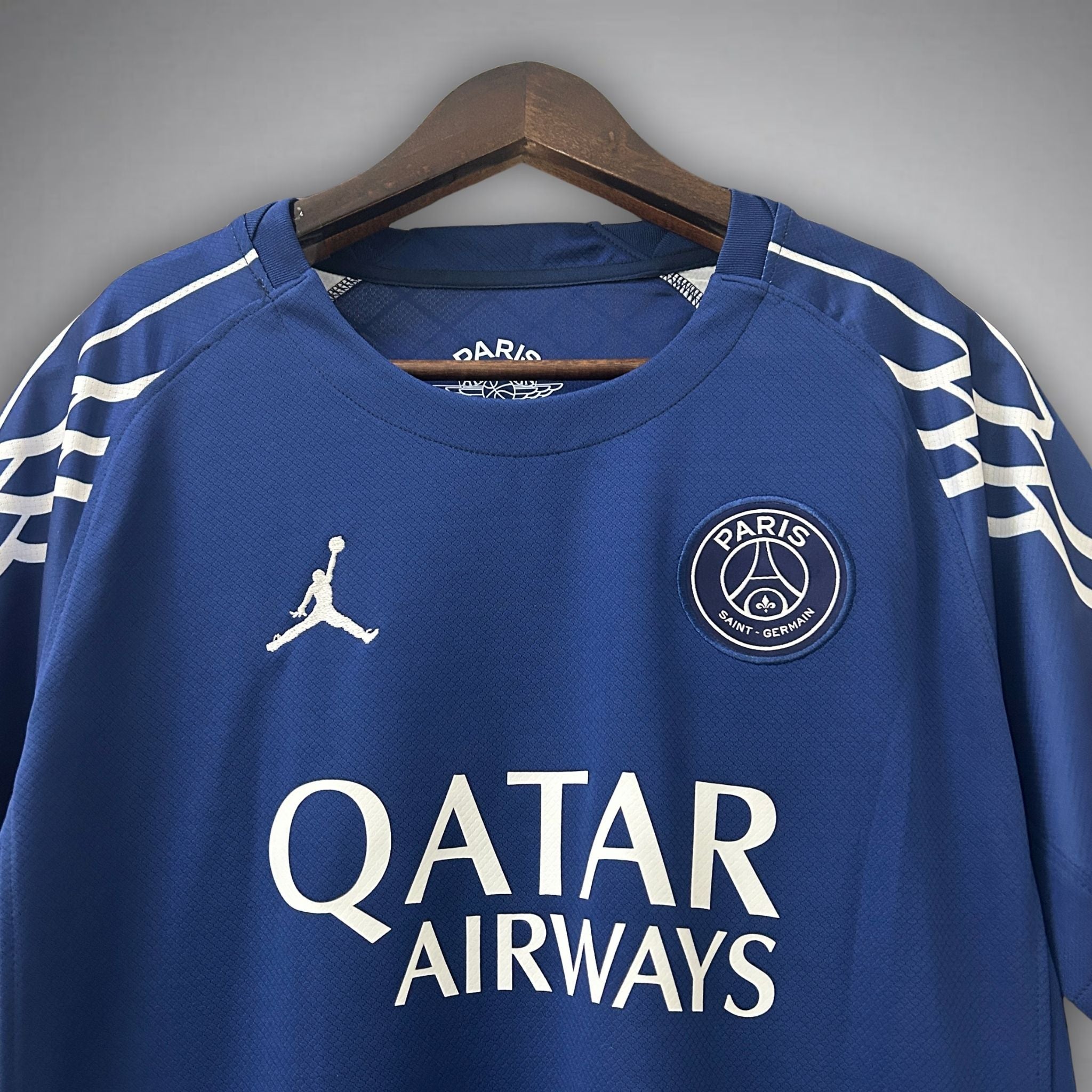 PSG Jordan Fourth Stadium Shirt 2024-25 with Kvaratskhelia 7