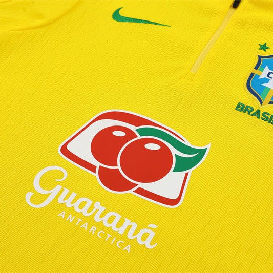 25/26 Brazil Training Yellow Kids Size Tracksuit - Premium Quality Jersey at FootballPrestige.com
