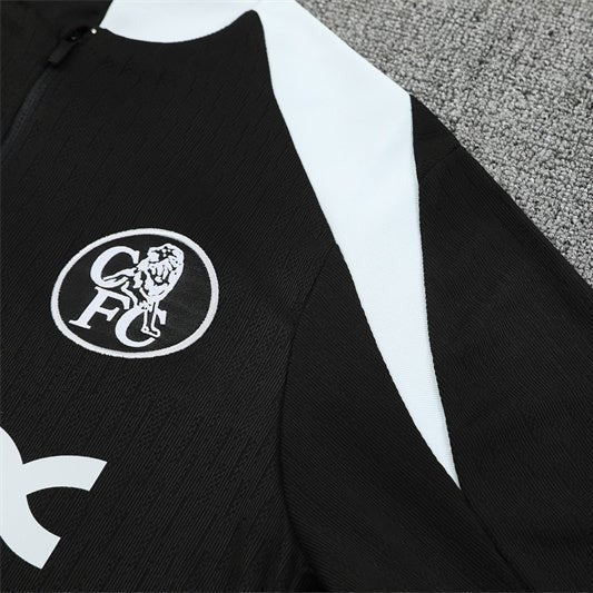 25/26 Chelsea Black Kids Size Tracksuit - Premium Quality Jersey at FootballPrestige.com
