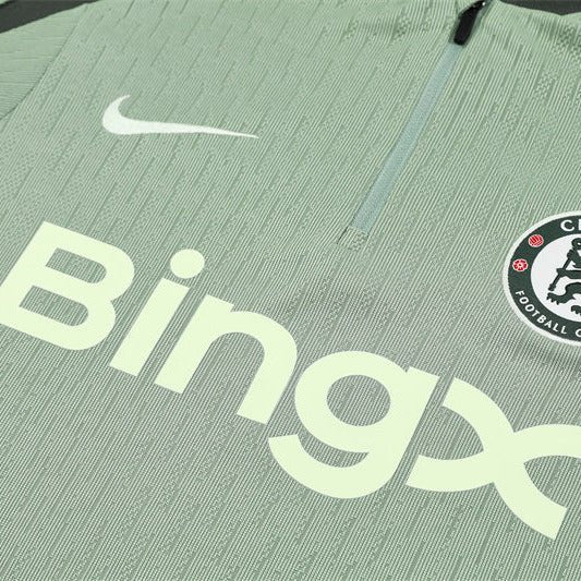 25/26 Chelsea x Nike Green Strike Drill Kids Size Tracksuit - Premium Quality Jersey at FootballPrestige.com