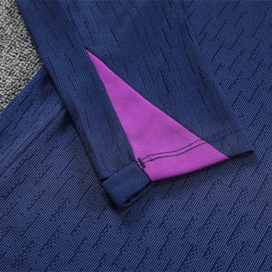 25/26 FC Barcelona Half Zip Training Blue/Purple Kids Size Tracksuit - Premium Quality Jersey at FootballPrestige.com