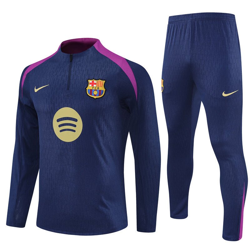 25/26 FC Barcelona Half Zip Training Blue/Purple Kids Size Tracksuit - Premium Quality Jersey at FootballPrestige.com