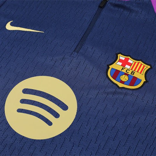 25/26 FC Barcelona Half Zip Training Blue/Purple Kids Size Tracksuit - Premium Quality Jersey at FootballPrestige.com