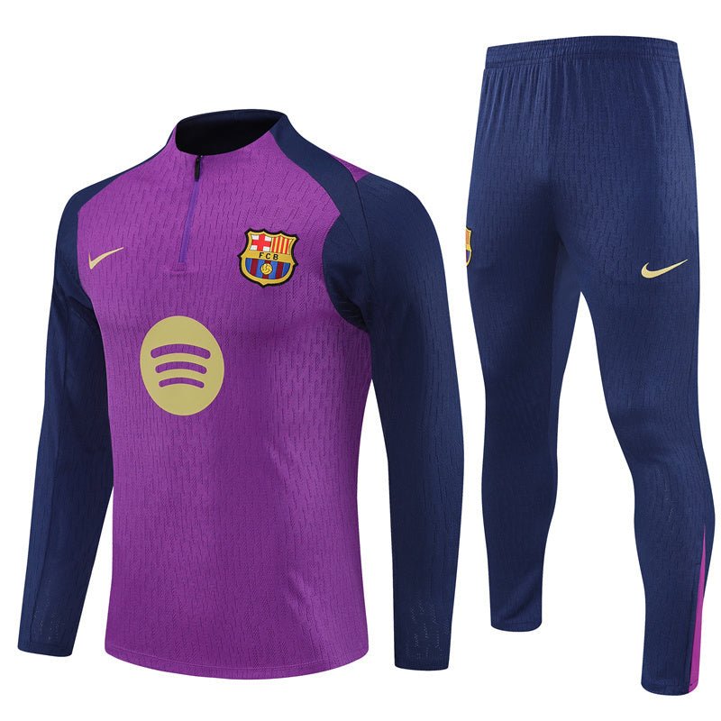 25/26 FC Barcelona Half Zip Training Purple/Blue Kids Size Tracksuit - Premium Quality Jersey at FootballPrestige.com