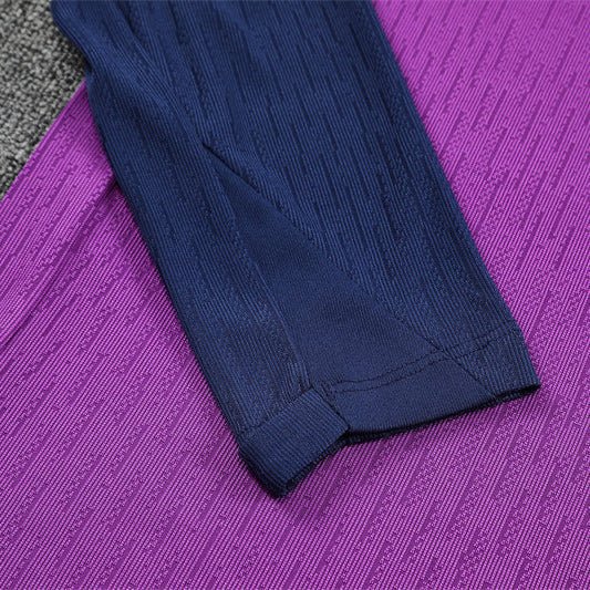 25/26 FC Barcelona Half Zip Training Purple/Blue Kids Size Tracksuit - Premium Quality Jersey at FootballPrestige.com