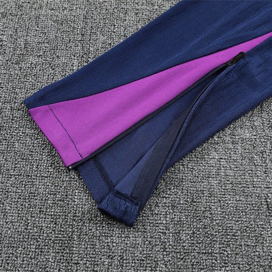 25/26 FC Barcelona Half Zip Training Purple/Blue Kids Size Tracksuit - Premium Quality Jersey at FootballPrestige.com