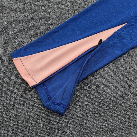 25/26 France Training Pink/Blue Kids Size Tracksuit - Premium Quality Jersey at FootballPrestige.com