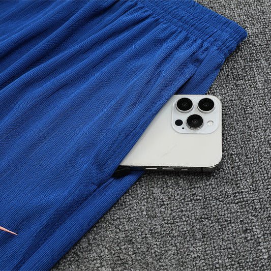 25/26 France Training Pink/Blue Kids Size Tracksuit - Premium Quality Jersey at FootballPrestige.com