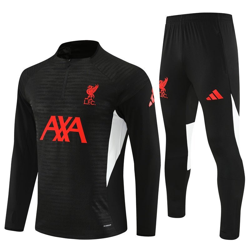 25/26 Liverpool Training Black Kids Size Tracksuit - Premium Quality Jersey at FootballPrestige.com
