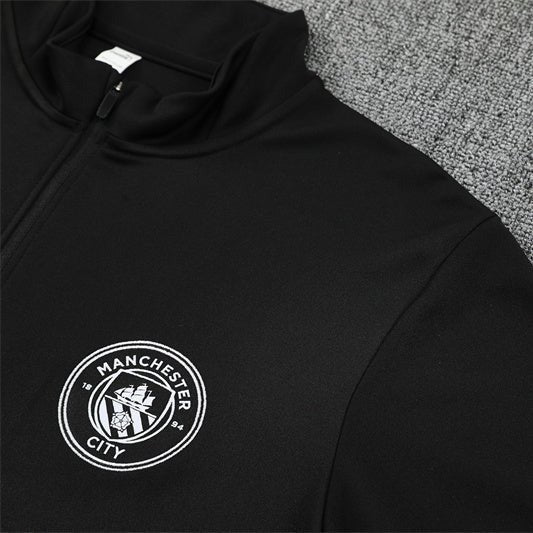 25/26 Manchester City x Asahi Black Kids Size Tracksuit - Premium Quality Jersey at FootballPrestige.com