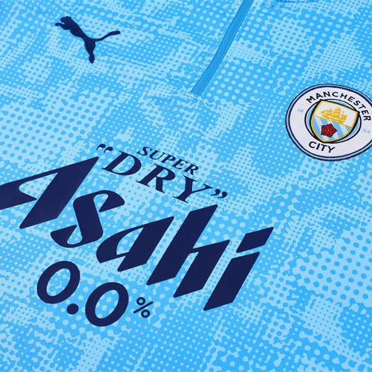 25/26 Manchester City x Asahi Blue Kids Size Tracksuit - Premium Quality Jersey at FootballPrestige.com