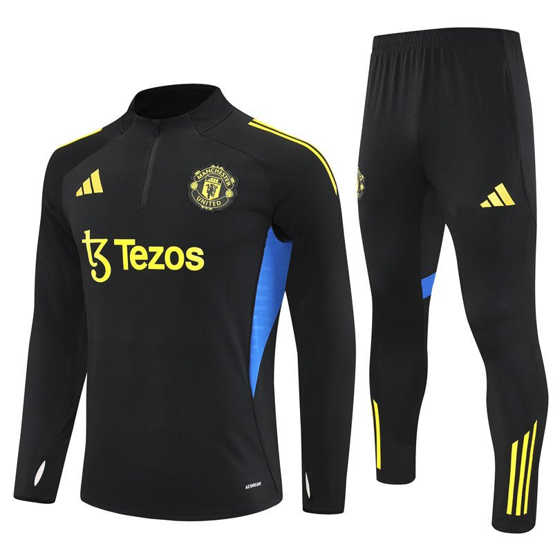 25/26 Manchester United Training Black Kids Size Tracksuit - Premium Quality Jersey at FootballPrestige.com