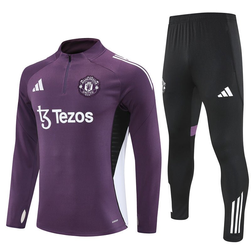 25/26 Manchester United Training Purple Kids Size Tracksuit - Premium Quality Jersey at FootballPrestige.com