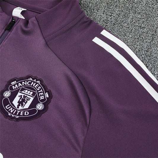 25/26 Manchester United Training Purple Kids Size Tracksuit - Premium Quality Jersey at FootballPrestige.com