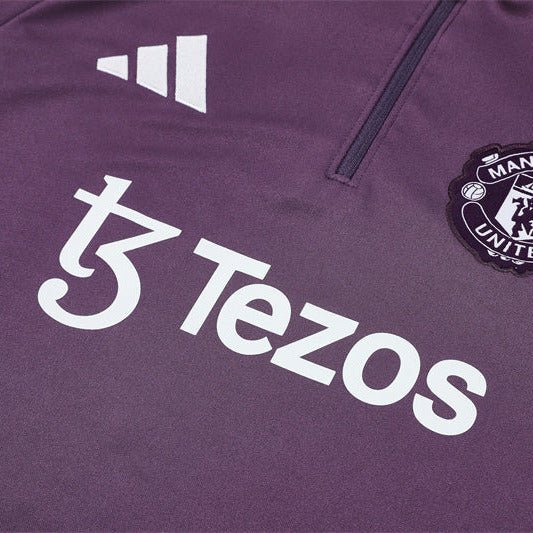 25/26 Manchester United Training Purple Kids Size Tracksuit - Premium Quality Jersey at FootballPrestige.com