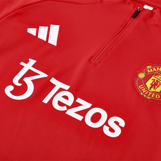 25/26 Manchester United Training Red Kids Size Tracksuit - Premium Quality Jersey at FootballPrestige.com