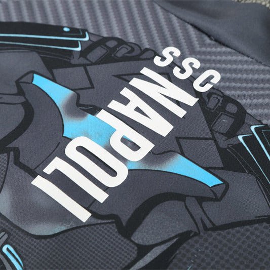25/26 Napoli Training Black Kids Size Tracksuit - Premium Quality Jersey at FootballPrestige.com
